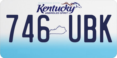 KY license plate 746UBK