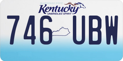KY license plate 746UBW