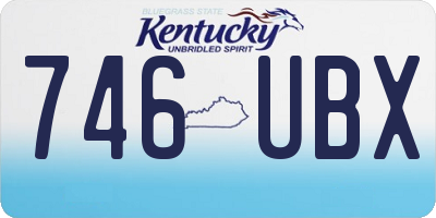KY license plate 746UBX