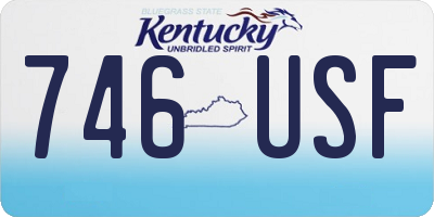 KY license plate 746USF
