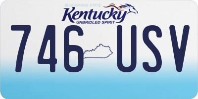 KY license plate 746USV