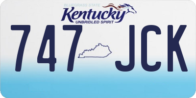 KY license plate 747JCK