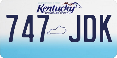 KY license plate 747JDK