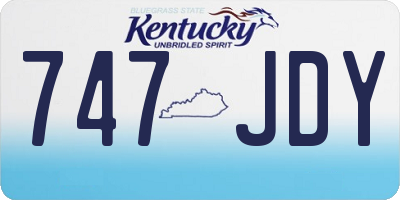 KY license plate 747JDY