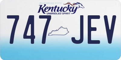 KY license plate 747JEV