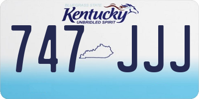 KY license plate 747JJJ