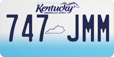 KY license plate 747JMM