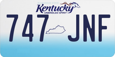 KY license plate 747JNF