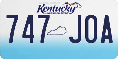 KY license plate 747JOA