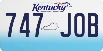 KY license plate 747JOB