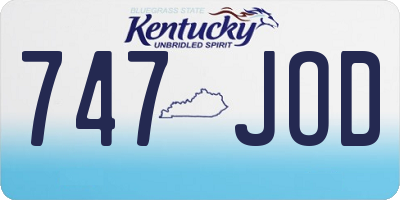KY license plate 747JOD