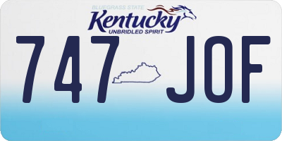KY license plate 747JOF