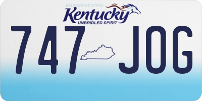 KY license plate 747JOG
