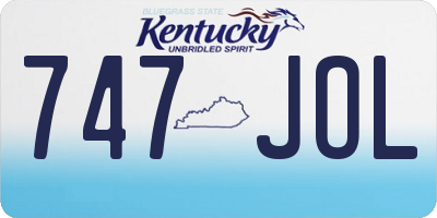KY license plate 747JOL