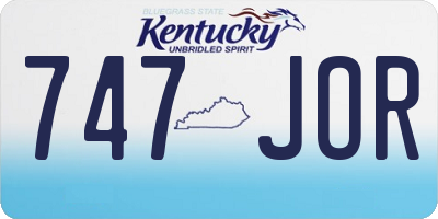 KY license plate 747JOR