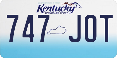 KY license plate 747JOT