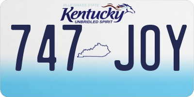 KY license plate 747JOY