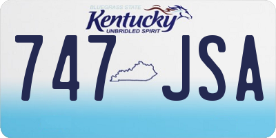 KY license plate 747JSA