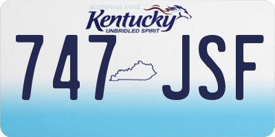 KY license plate 747JSF