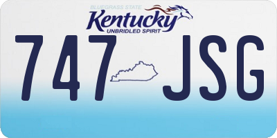KY license plate 747JSG