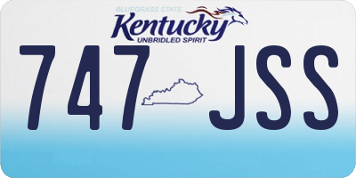 KY license plate 747JSS