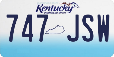 KY license plate 747JSW