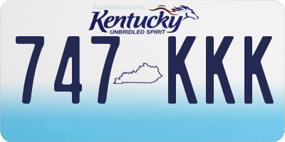 KY license plate 747KKK