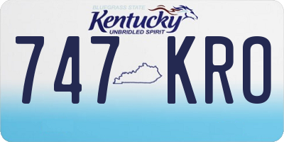 KY license plate 747KRO