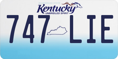 KY license plate 747LIE