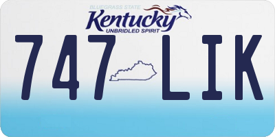 KY license plate 747LIK