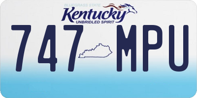 KY license plate 747MPU