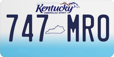 KY license plate 747MRO