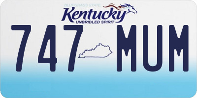 KY license plate 747MUM