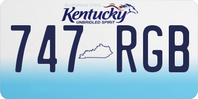 KY license plate 747RGB