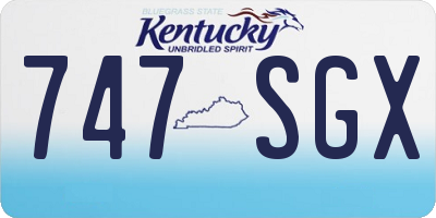 KY license plate 747SGX