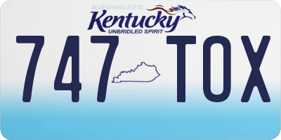KY license plate 747TOX