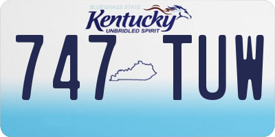 KY license plate 747TUW