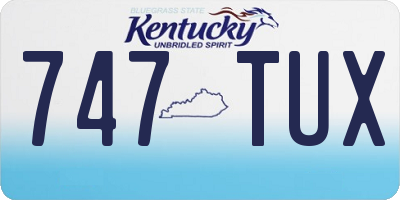 KY license plate 747TUX