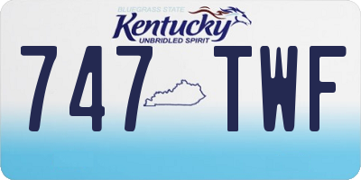 KY license plate 747TWF