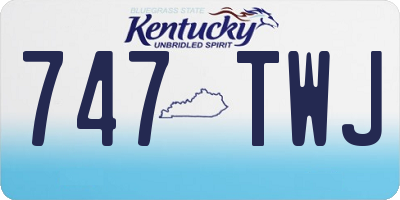 KY license plate 747TWJ