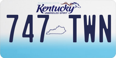 KY license plate 747TWN