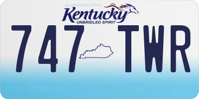 KY license plate 747TWR