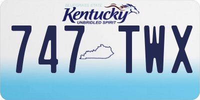 KY license plate 747TWX