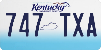 KY license plate 747TXA