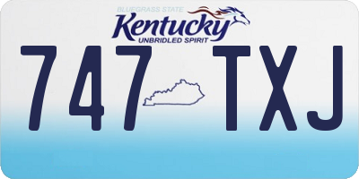 KY license plate 747TXJ