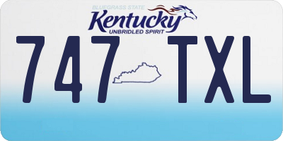 KY license plate 747TXL