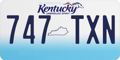 KY license plate 747TXN