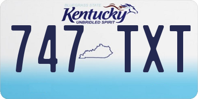 KY license plate 747TXT