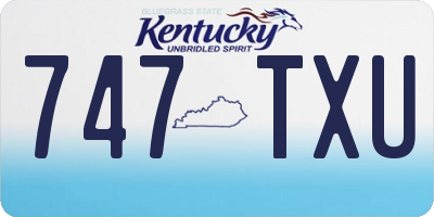 KY license plate 747TXU