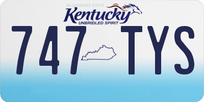 KY license plate 747TYS